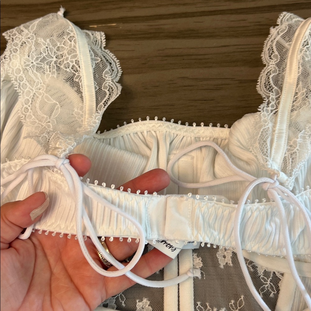 FOR LOVE AND LEMONS DAHLIA WHITE CORSET/BUSTIER LARGE - Picture 11 of 16